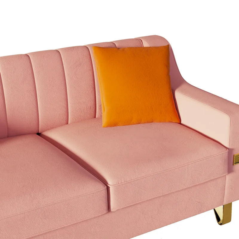 Canapé de luxe en velours rose