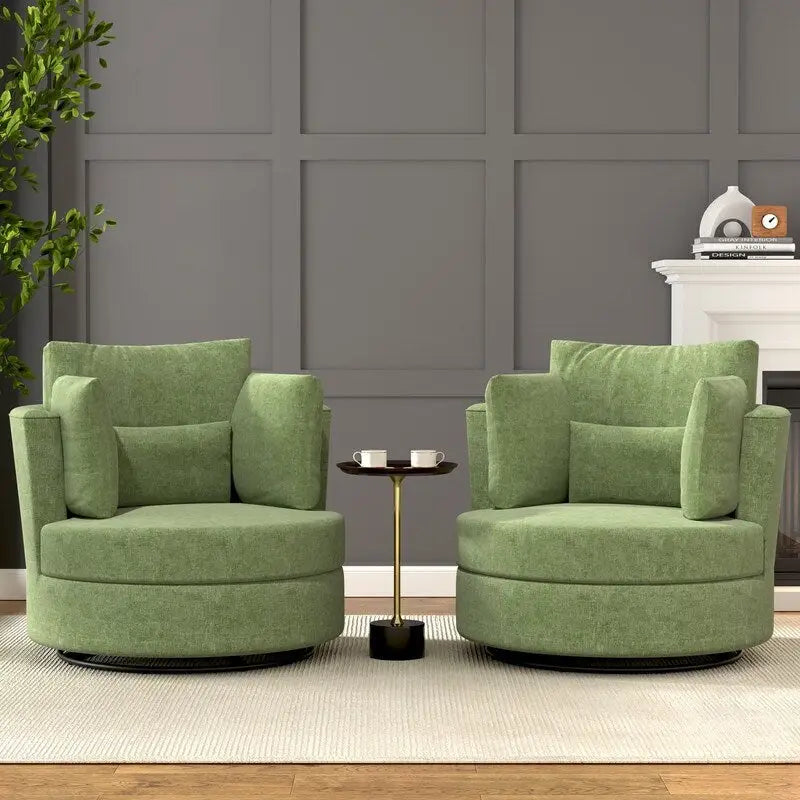 Fauteuil d'appoint moderne et doux en chenille pivotant