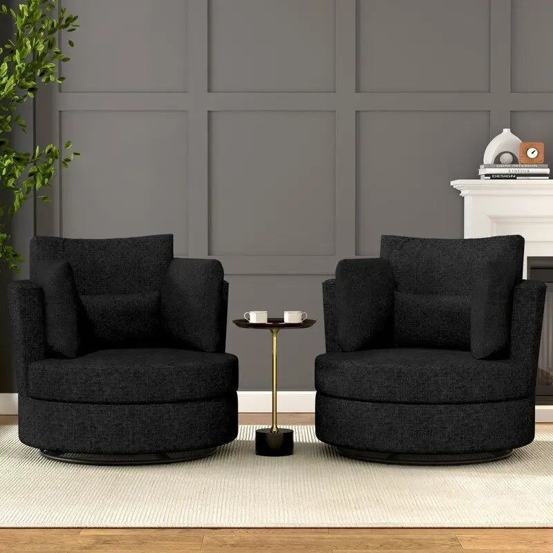 Fauteuil d'appoint moderne et doux en chenille pivotant
