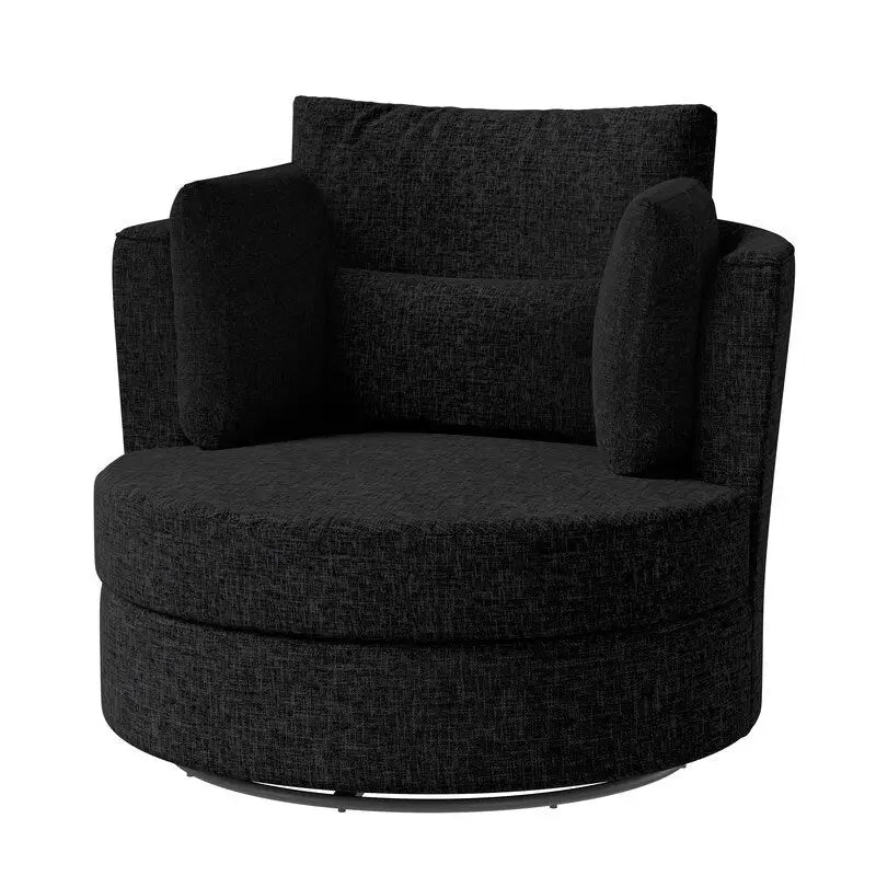 Fauteuil d'appoint moderne et doux en chenille pivotant