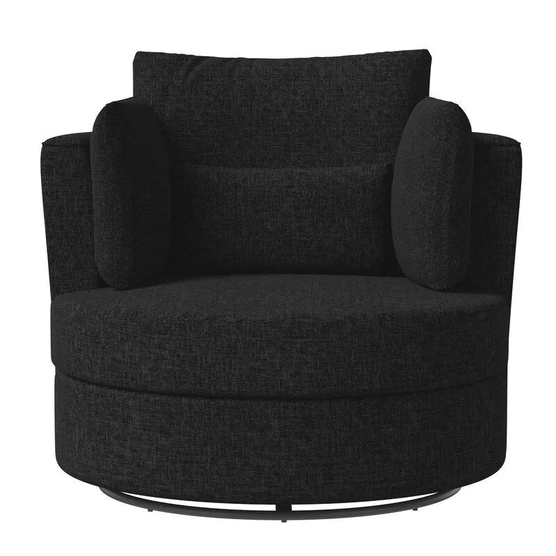 Fauteuil d'appoint moderne et doux en chenille pivotant