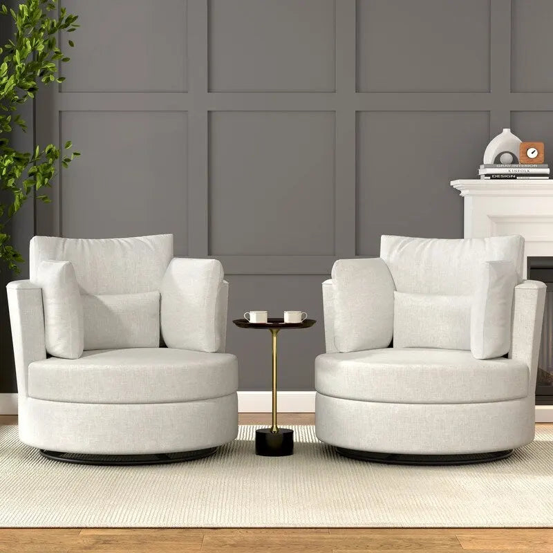 Fauteuil d'appoint moderne et doux en chenille pivotant