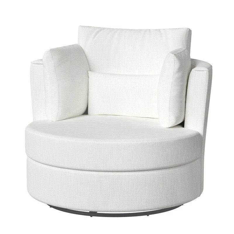 Fauteuil d'appoint moderne et doux en chenille pivotant