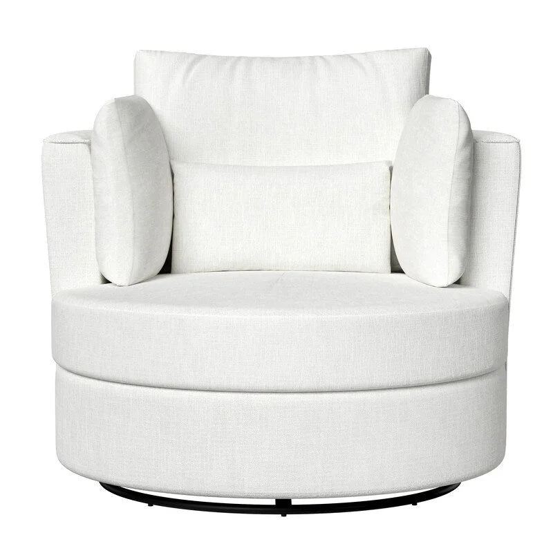 Fauteuil d'appoint moderne et doux en chenille pivotant