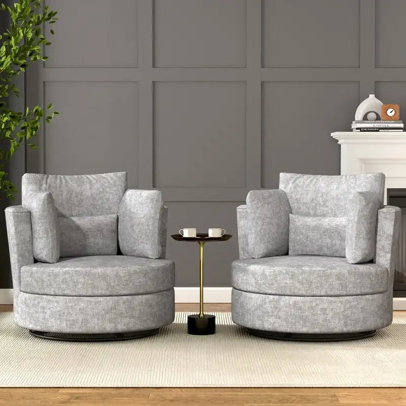 Fauteuil d'appoint moderne et doux en chenille pivotant