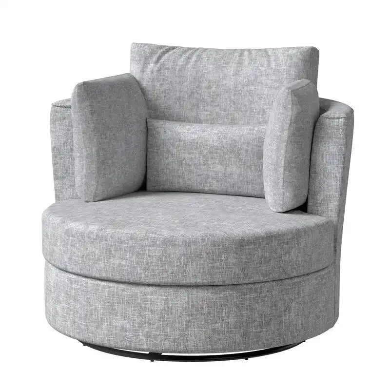 Fauteuil d'appoint moderne et doux en chenille pivotant