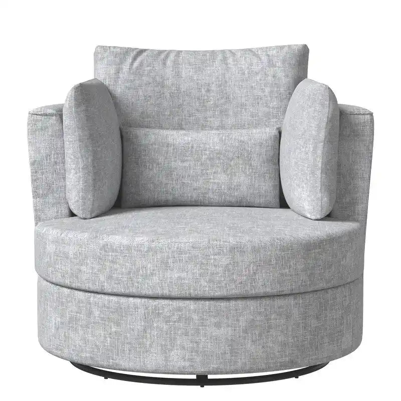 Fauteuil d'appoint moderne et doux en chenille pivotant