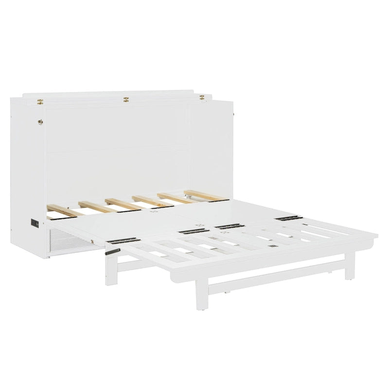 Lit escamotable avec grand tiroir, ports USB et prises de courant