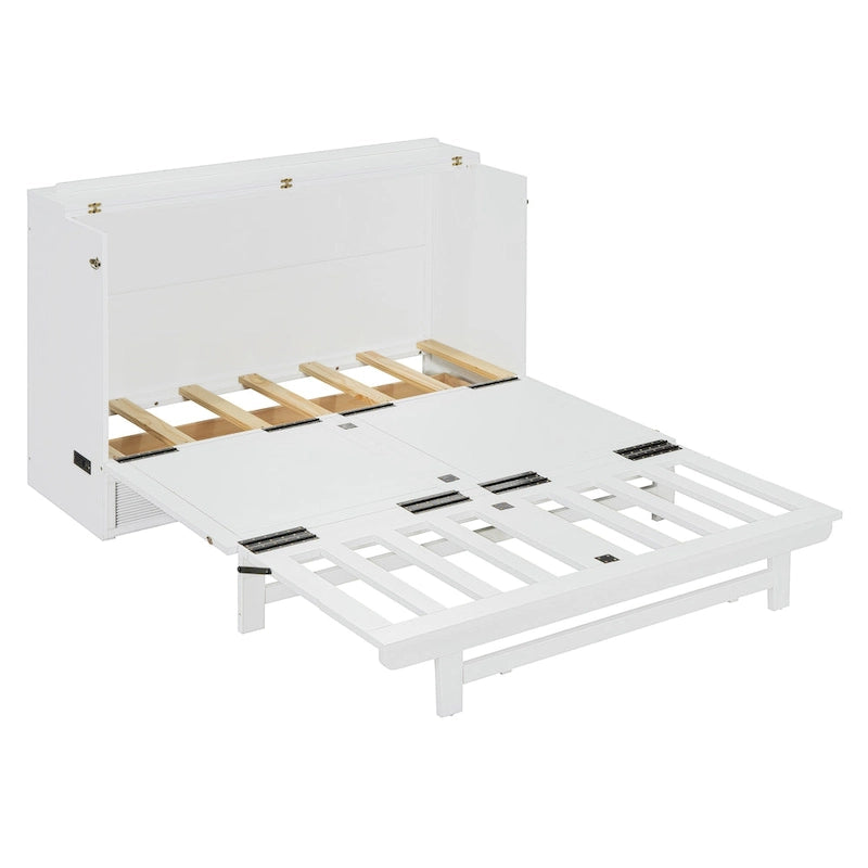 Lit escamotable avec grand tiroir, ports USB et prises de courant