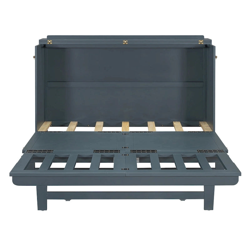 Lit escamotable avec grand tiroir, ports USB et prises de courant
