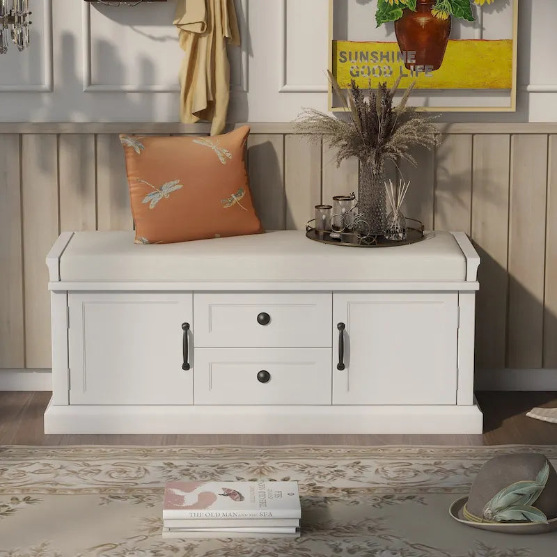 Banc de rangement moderne Tiroirs de rangement Portes d'armoire
