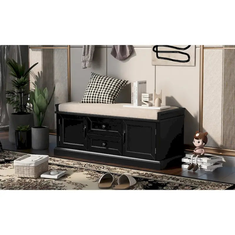 Banc de rangement moderne Tiroirs de rangement Portes d'armoire