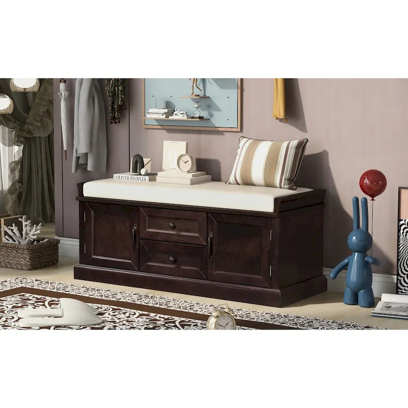 Banc de rangement moderne Tiroirs de rangement Portes d'armoire