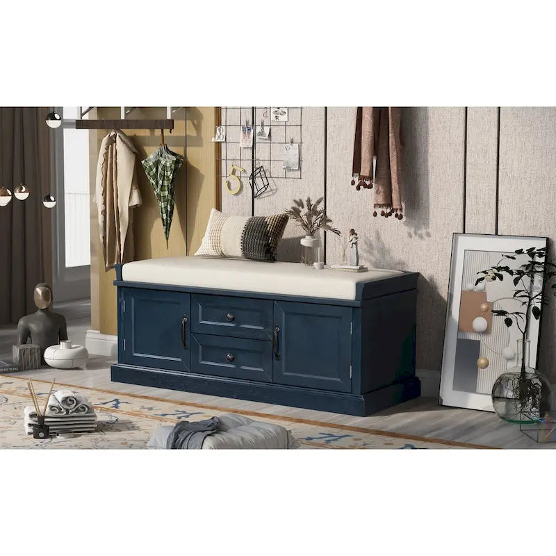 Banc de rangement moderne Tiroirs de rangement Portes d'armoire
