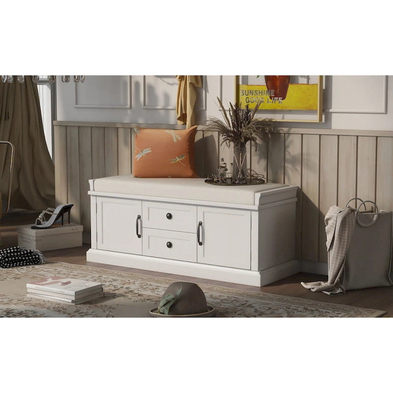 Banc de rangement moderne Tiroirs de rangement Portes d'armoire