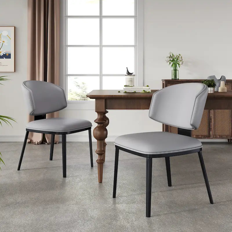 Chaises de salle à manger tapissées de cuir PU