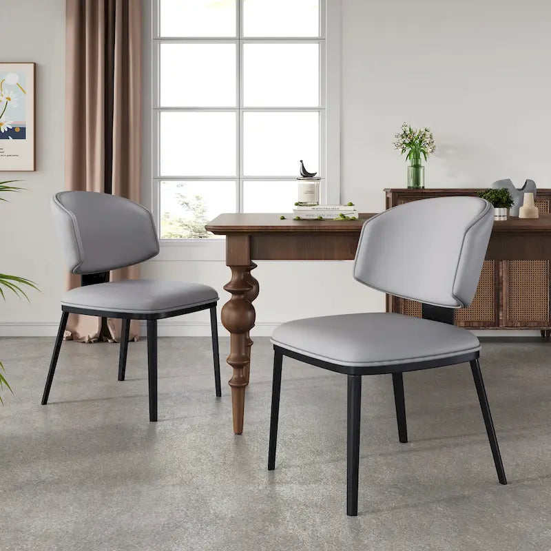 Chaises de salle à manger tapissées de cuir PU