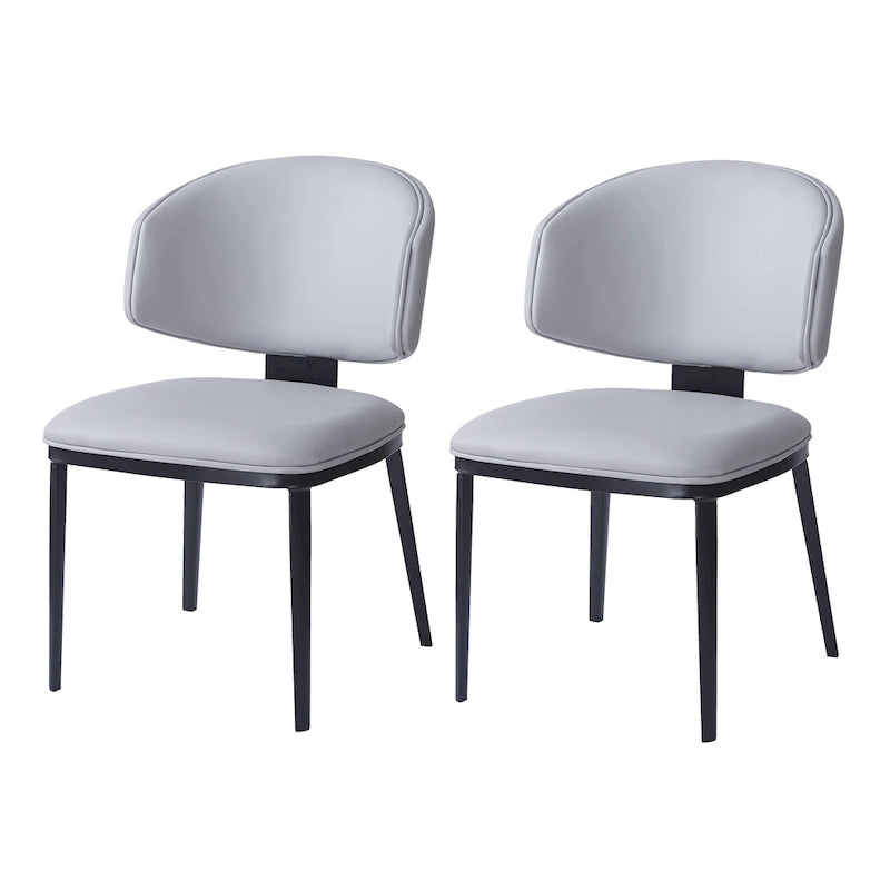 Chaises de salle à manger tapissées de cuir PU