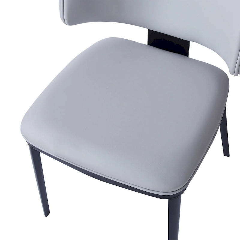 Chaises de salle à manger tapissées de cuir PU
