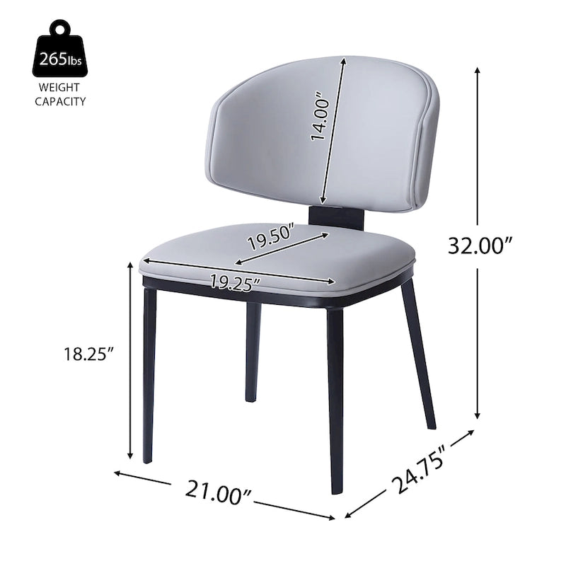 Chaises de salle à manger tapissées de cuir PU
