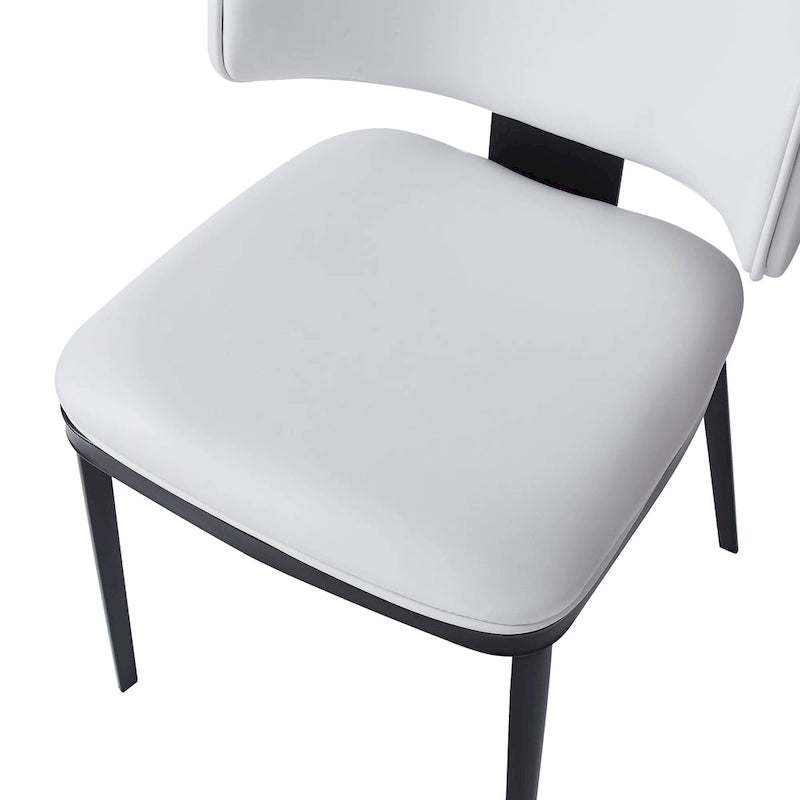 Chaises de salle à manger tapissées de cuir PU