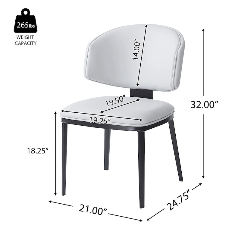 Chaises de salle à manger tapissées de cuir PU