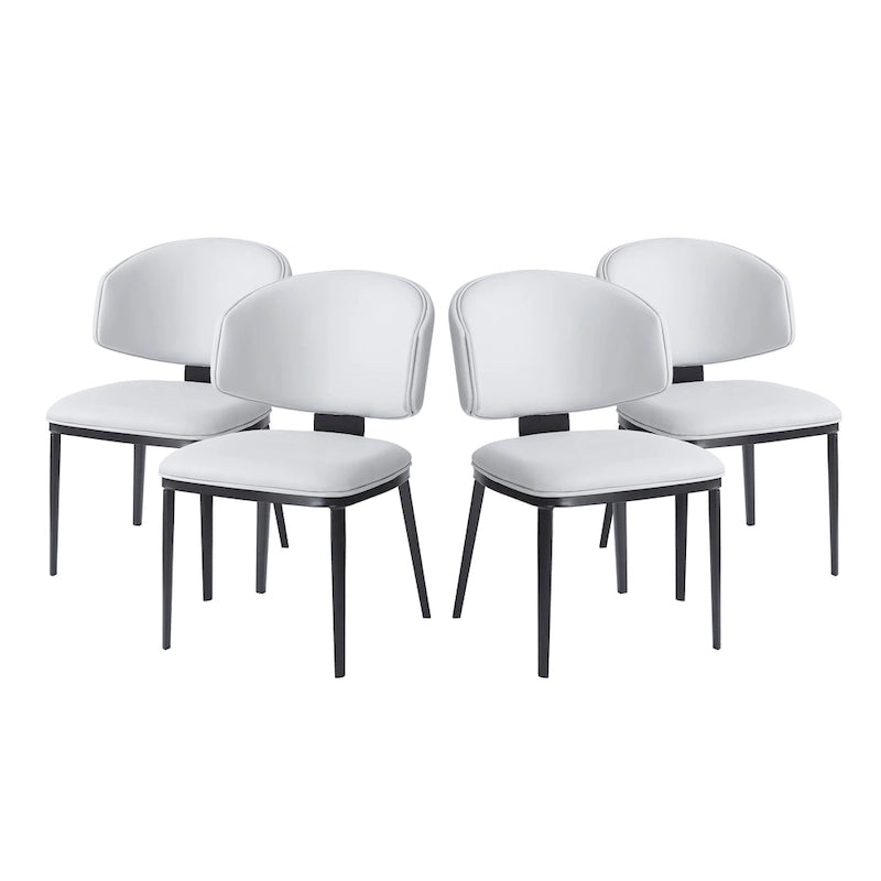 Chaises de salle à manger tapissées de cuir PU