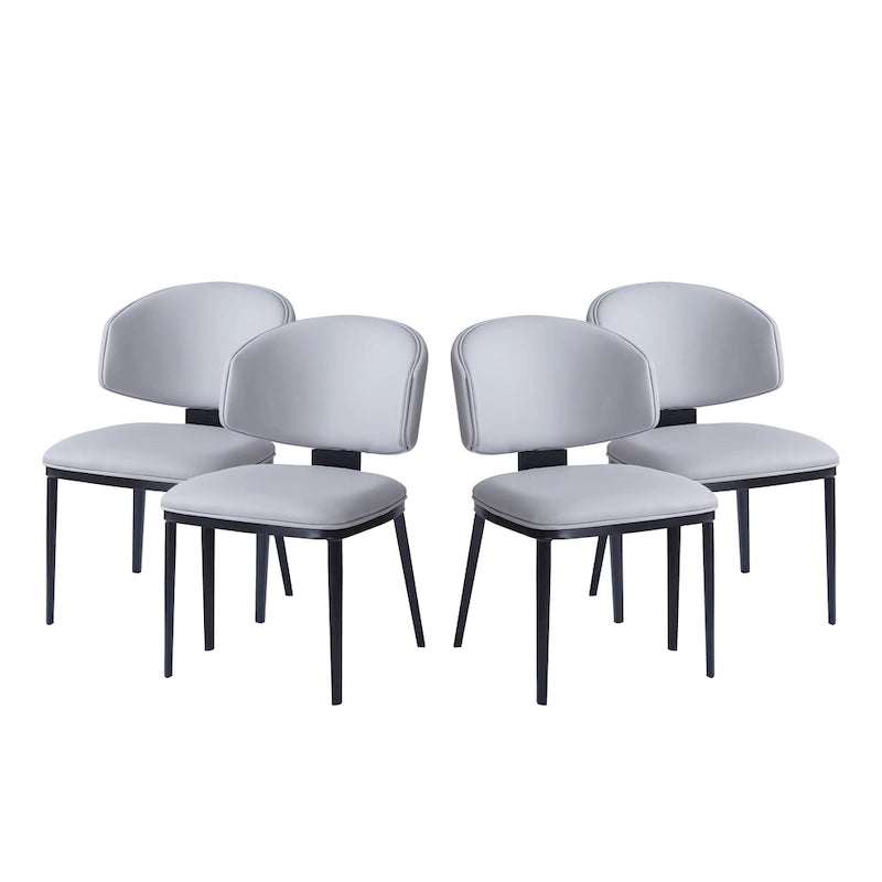 Chaises de salle à manger tapissées de cuir PU