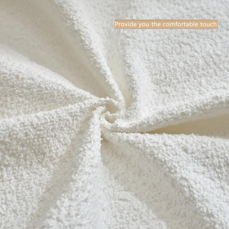Canapé modulaire en bouclette surdimensionné en forme de L