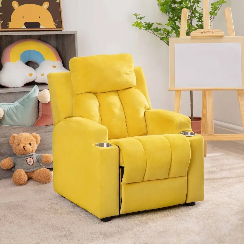Fauteuil inclinable pour enfants de luxe avec repose-tête en microfibre