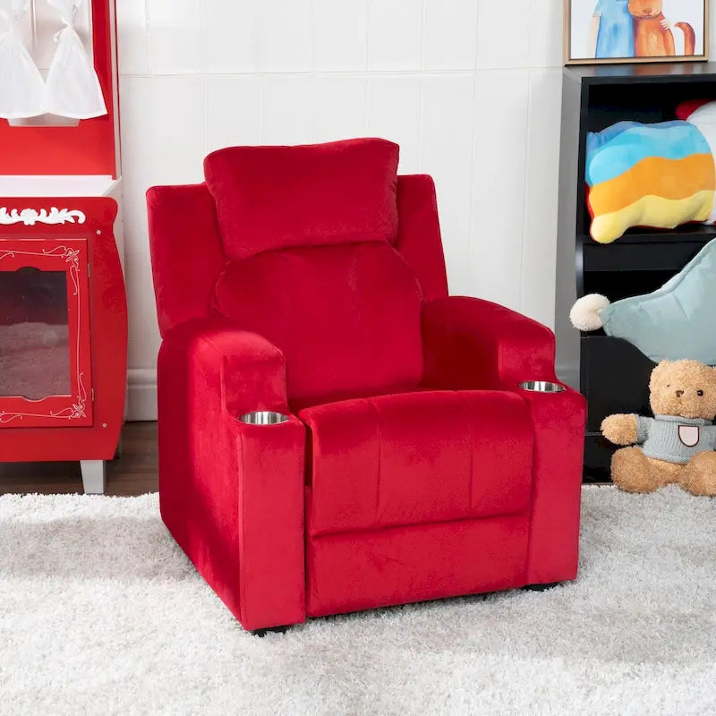 Fauteuil inclinable pour enfants de luxe avec repose-tête en microfibre