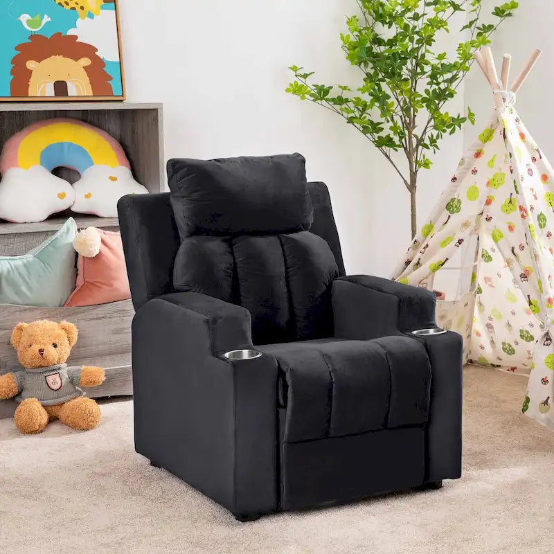 Fauteuil inclinable pour enfants de luxe avec repose-tête en microfibre