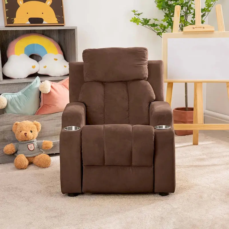 Fauteuil inclinable pour enfants de luxe avec repose-tête en microfibre