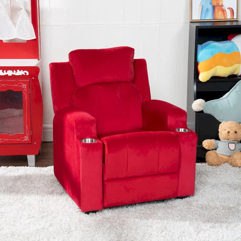 Fauteuil inclinable pour enfants de luxe avec repose-tête en microfibre