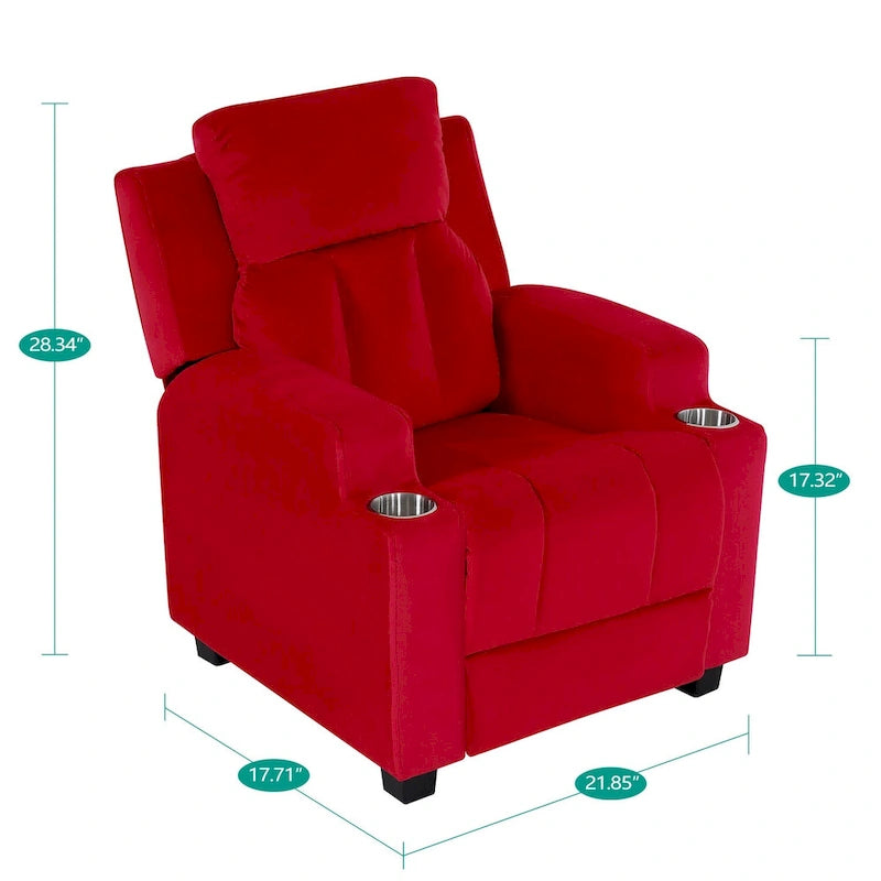 Fauteuil inclinable pour enfants de luxe avec repose-tête en microfibre