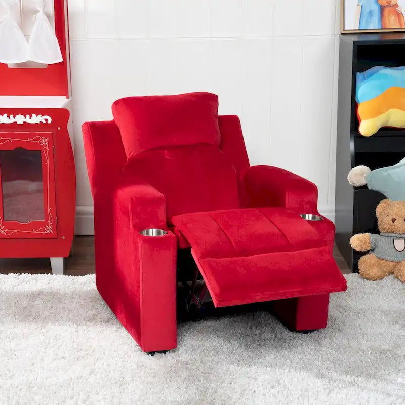 Fauteuil inclinable pour enfants de luxe avec repose-tête en microfibre