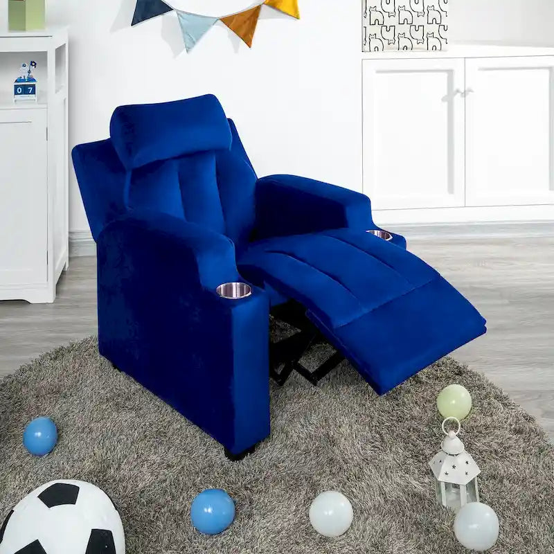 Fauteuil inclinable pour enfants de luxe avec repose-tête en microfibre