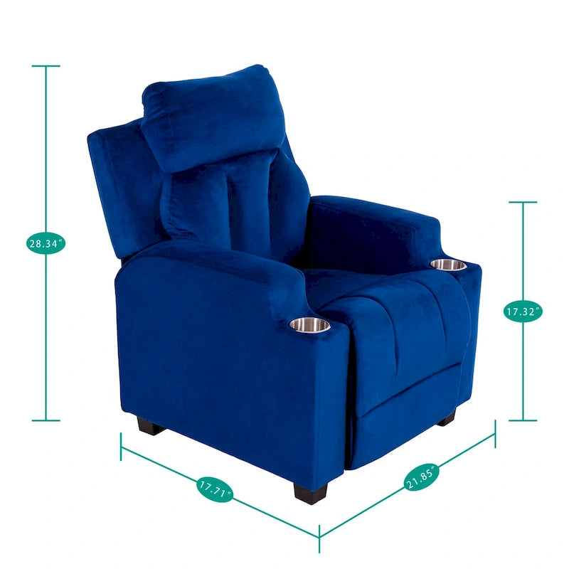 Fauteuil inclinable pour enfants de luxe avec repose-tête en microfibre