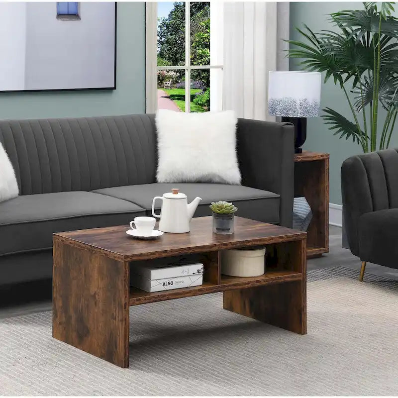 Table basse de luxe avec étagères