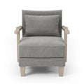Fauteuil d'appoint contemporain en tissu gris avec coussin par