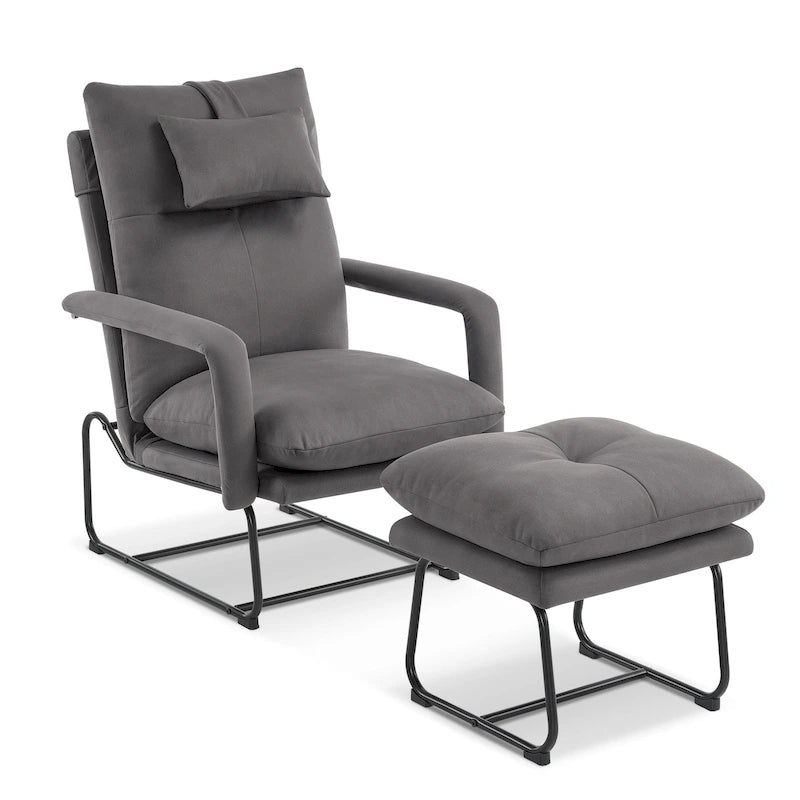 Fauteuil inclinable d'appoint avec Ottomane, Fauteuils avec Dossier réglable Chambre à coucher