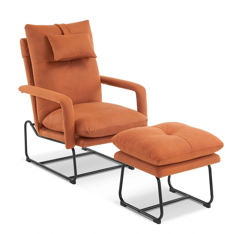 Fauteuil inclinable d'appoint avec Ottomane, Fauteuils avec Dossier réglable Chambre à coucher