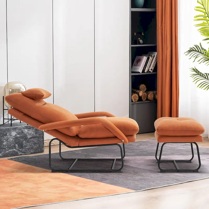 Fauteuil inclinable d'appoint avec Ottomane, Fauteuils avec Dossier réglable Chambre à coucher