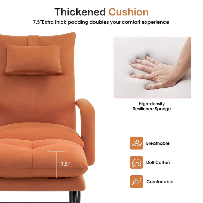 Fauteuil inclinable d'appoint avec Ottomane, Fauteuils avec Dossier réglable Chambre à coucher