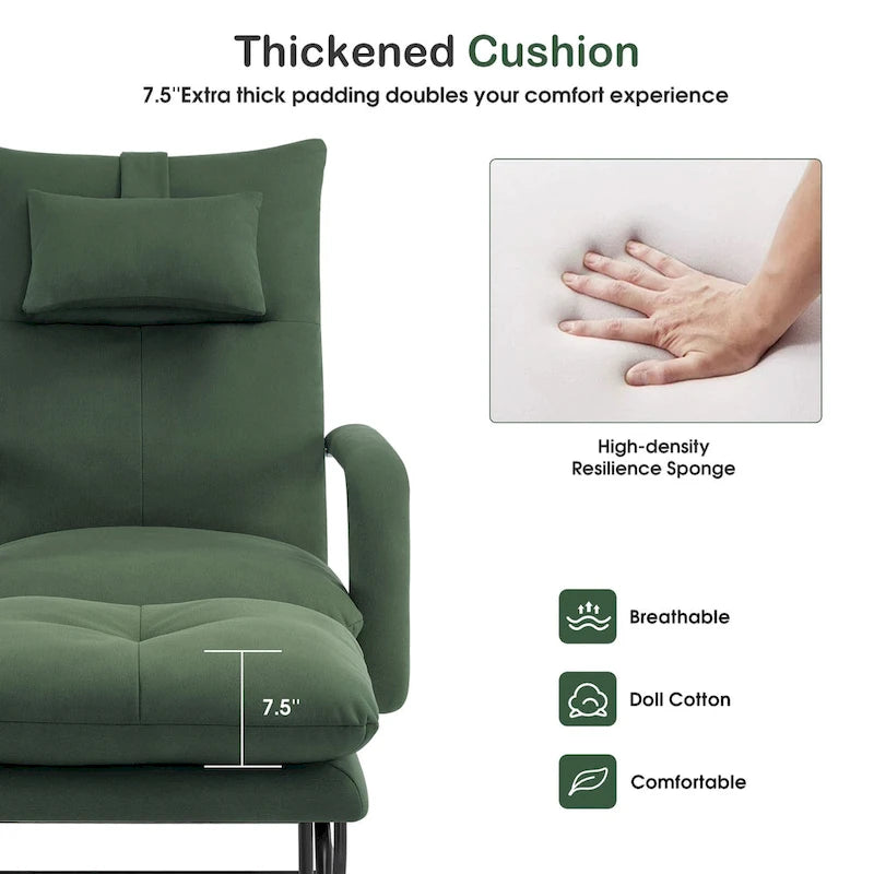 Fauteuil inclinable d'appoint avec Ottomane, Fauteuils avec Dossier réglable Chambre à coucher