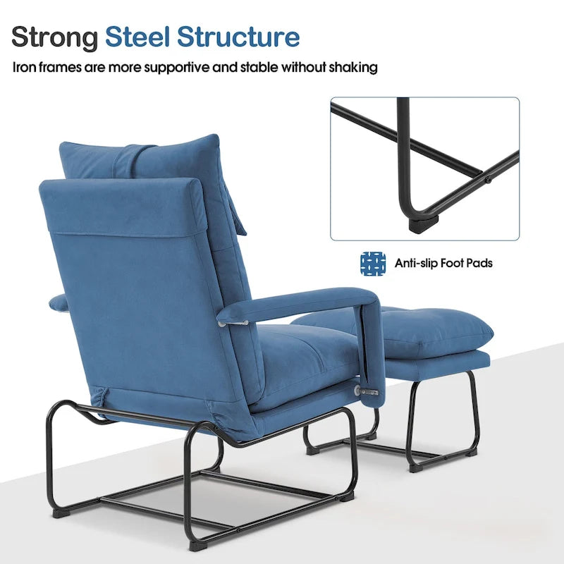 Fauteuil inclinable d'appoint avec Ottomane, Fauteuils avec Dossier réglable Chambre à coucher