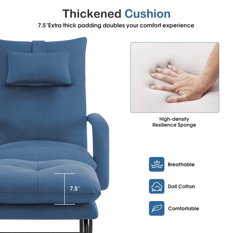 Fauteuil inclinable d'appoint avec Ottomane, Fauteuils avec Dossier réglable Chambre à coucher