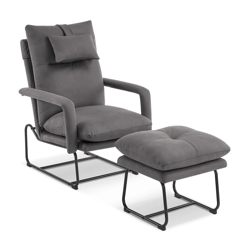 Fauteuil inclinable d'appoint avec Ottomane, Fauteuils avec Dossier réglable Chambre à coucher