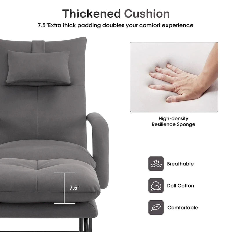 Fauteuil inclinable d'appoint avec Ottomane, Fauteuils avec Dossier réglable Chambre à coucher