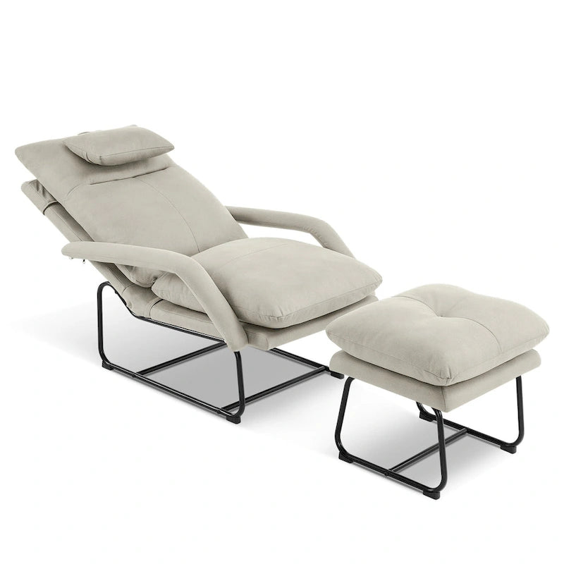 Fauteuil inclinable d'appoint avec Ottomane, Fauteuils avec Dossier réglable Chambre à coucher
